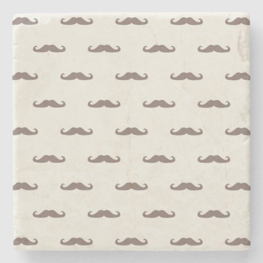 Schnurrbart-Hipster-Muster 3 Steinuntersetzer (Vorderseite)