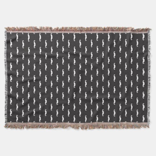 Schnurrbart-Hipster-Muster Decke (Vorderseite)
