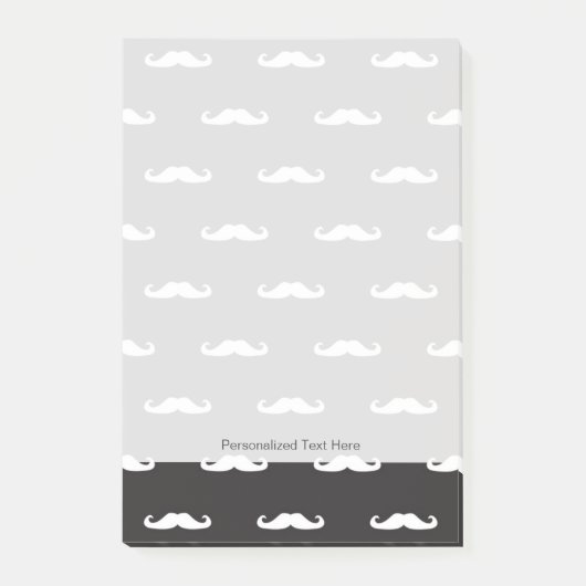 Schnurrbart-Hipster-Muster Post-it Klebezettel (Vorderseite)