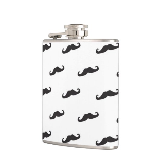 Schnurrbart-Hipstermuster 2 Flachmann (Links)