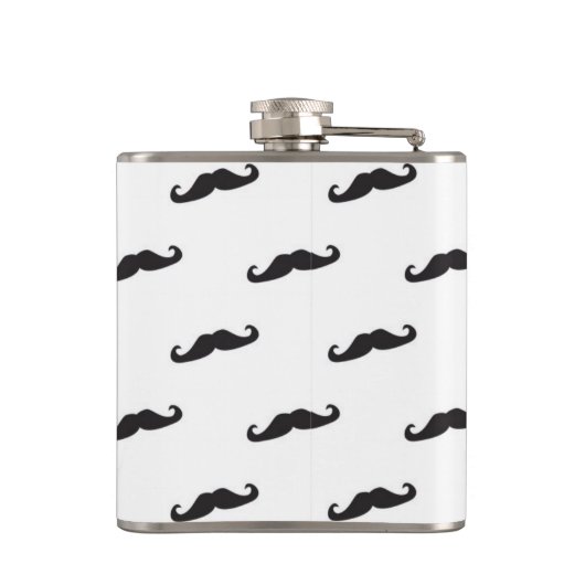 Schnurrbart-Hipstermuster 2 Flachmann (Rückseite)