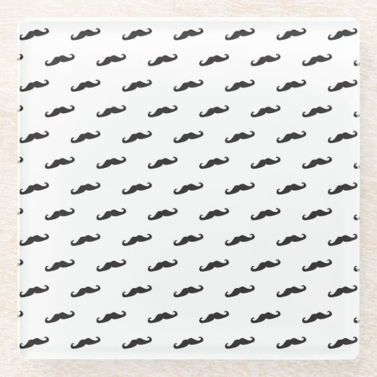 Schnurrbart-Hipstermuster 2 Glasuntersetzer (Vorderseite)