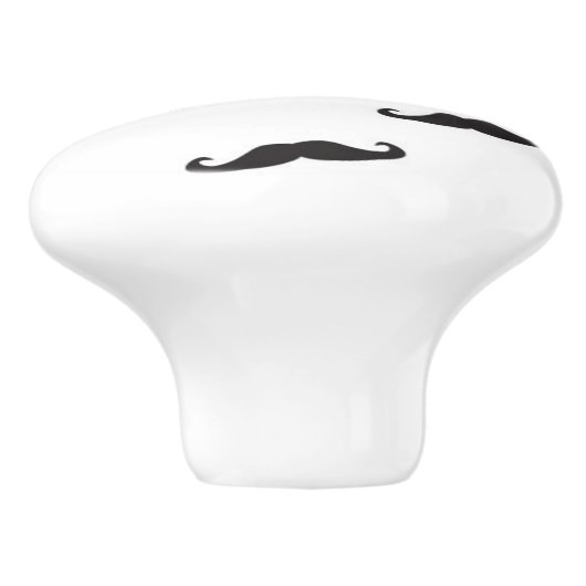 Schnurrbart-Hipstermuster 2 Keramikknauf (Seitenansicht)