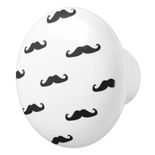 Schnurrbart-Hipstermuster 2 Keramikknauf (Rechts)