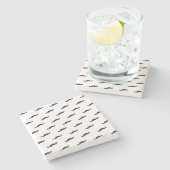 Schnurrbart-Hipstermuster 2 Steinuntersetzer (Seitenansicht)