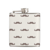 Schnurrbart-Hipstermuster 3 Flachmann (Vorderseite)