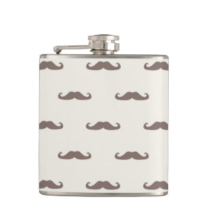 Schnurrbart-Hipstermuster 3 Flachmann