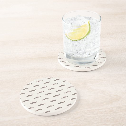 Schnurrbart-Hipstermuster 3 Getränkeuntersetzer (Seite)