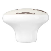 Schnurrbart-Hipstermuster 3 Keramikknauf (Seitenansicht)