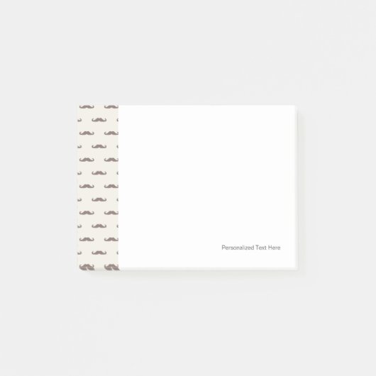 Schnurrbart-Hipstermuster 3 Post-it Klebezettel (Vorderseite)