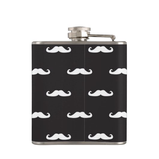 Schnurrbart-Hipstermuster Flachmann (Rückseite)