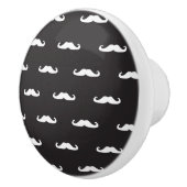 Schnurrbart-Hipstermuster Keramikknauf (Rechts)