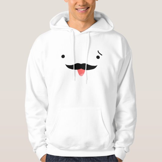 Schnurrbart Hoodie (Vorderseite)
