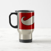 Schnurrbart in Schwarzem oder im Weiß Reisebecher (Links)