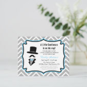 Schnurrbart-kleine Herr-Baby-Dusche Einladung (Stehend Vorderseite)