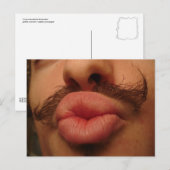 Schnurrbart Küsschen Postkarte (Vorne/Hinten)