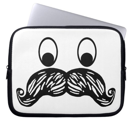 Schnurrbart-Laptop-Hülse Laptopschutzhülle (Vorderseite)