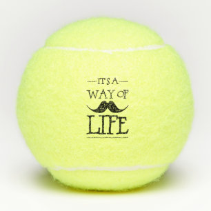 Schnurrbart Lebensart Spaß Humor Tennisbälle