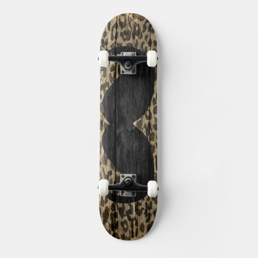 Schnurrbart Leopard Vintage #6 Skateboard (Vorderseite)