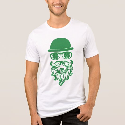 Schnurrbart-Leprechauns St. Patrick's Day Tri-Blend Shirt (Vorderseite)