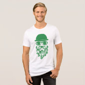 Schnurrbart-Leprechauns St. Patrick's Day Tri-Blend Shirt (Vorderseite voll)