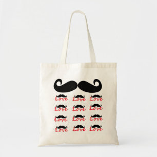 Schnurrbart-Liebe-Tasche Tragetasche