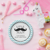 Schnurrbart Lil Mann-Baby-Duschen-Jungen-Zickzack Pappteller (Party)