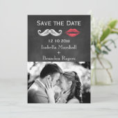 Schnurrbart & Lippen Foto Save the Date (Stehend Vorderseite)