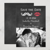 Schnurrbart & Lippen Foto Save the Date (Vorne/Hinten)