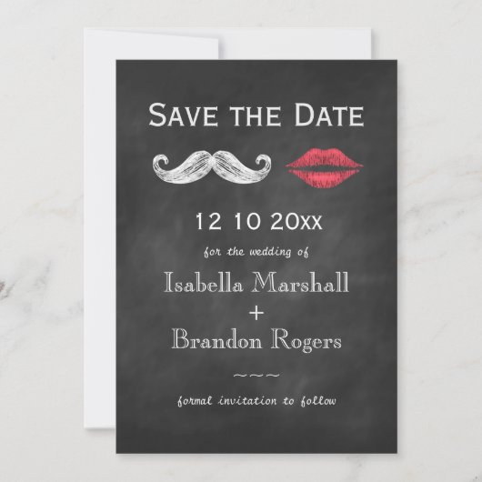 Schnurrbart & Lippen Save the Date (Vorderseite)