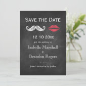 Schnurrbart & Lippen Save the Date (Stehend Vorderseite)