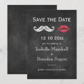 Schnurrbart & Lippen Save the Date (Vorne/Hinten)