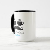 Schnurrbart & Macchiato Dad Geschenktasse Tasse (Vorderseite Links)
