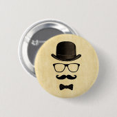 Schnurrbart-Mann Button (Vorne & Hinten)