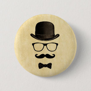 Schnurrbart-Mann Button