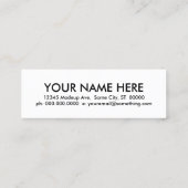 Schnurrbart Mini Visitenkarte (Rückseite)