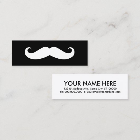 Schnurrbart Mini Visitenkarte (Vorne/Hinten)