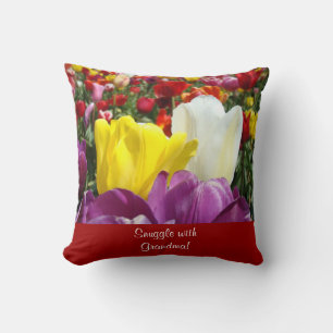 Schnurrbart mit Oma! Kissen I Liebe You Tulips