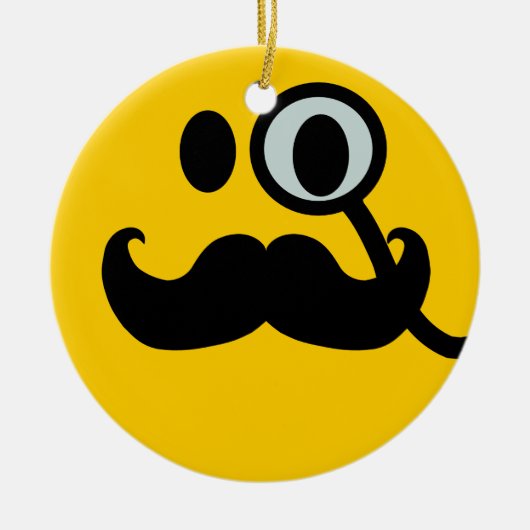 Schnurrbart Monocle Keramik Ornament (Vorne)