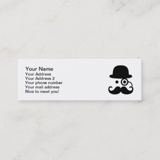 Schnurrbart Monocle Mini Visitenkarte