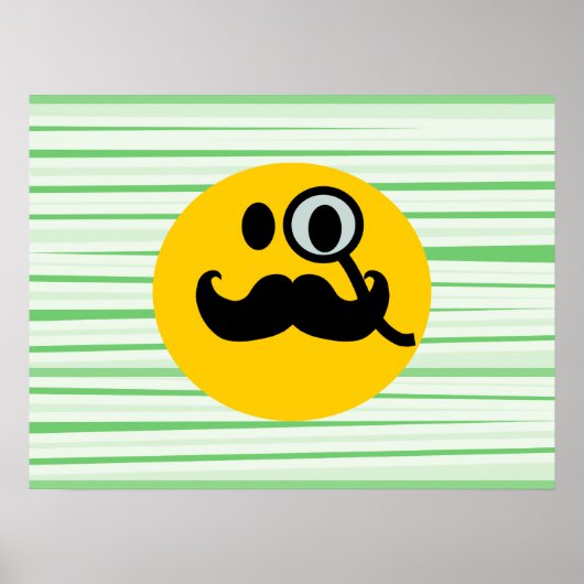 Schnurrbart Monokel Poster (Vorne)