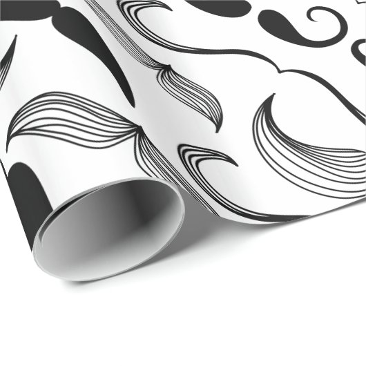 Schnurrbart-Muster Geschenkpapier (Rolleneckpunkt)