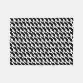 Schnurrbart-Muster weiß und schwarz Fleecedecke (Vorderseite (Horizontal))