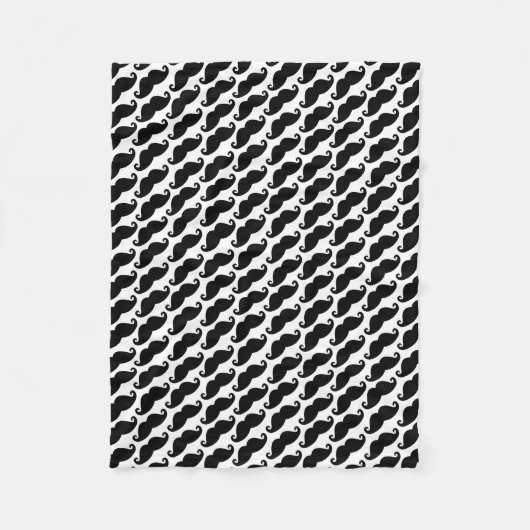 Schnurrbart-Muster weiß und schwarz Fleecedecke (Vorderseite)
