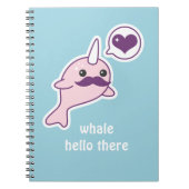 Schnurrbart Narwhal Notizblock (Vorderseite)