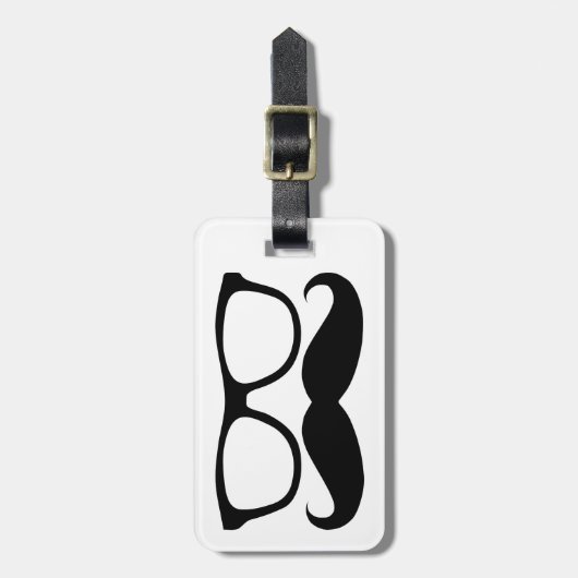 Schnurrbart-Nerd Gepäckanhänger (Vorderseite vertikal)