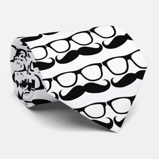 Schnurrbart-Nerd-Gläser Krawatte (Gerollt)