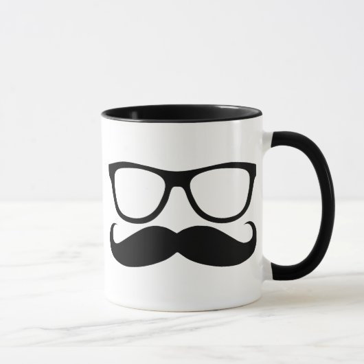 Schnurrbart-Nerd Tasse (Rechts)