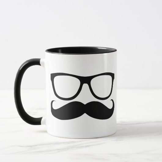 Schnurrbart-Nerd Tasse (Links)
