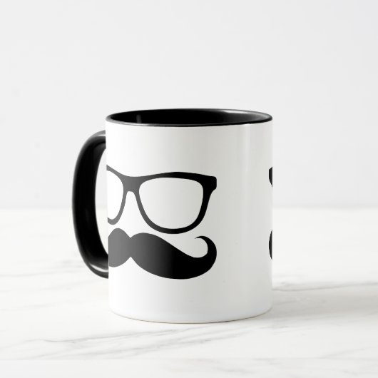 Schnurrbart-Nerd Tasse (Vorderseite Links)
